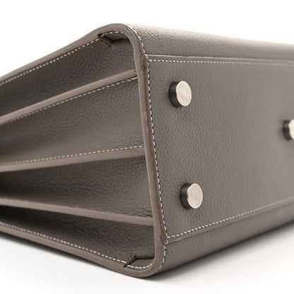 Saint Laurent Grained Calfskin Topstich Baby Sac De Jour Grey 9 of 20