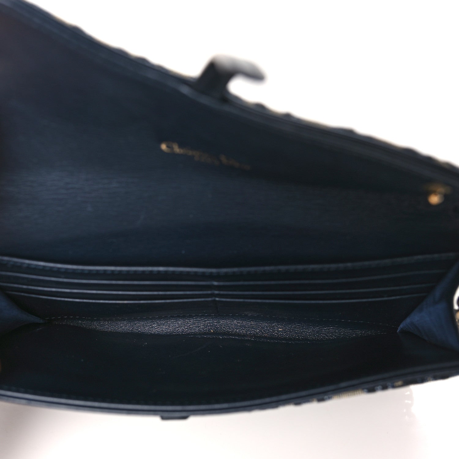 Christian Dior CHRISTIAN DIOR Oblique Saddle Chain Long Wallet Blue 5 of 10
