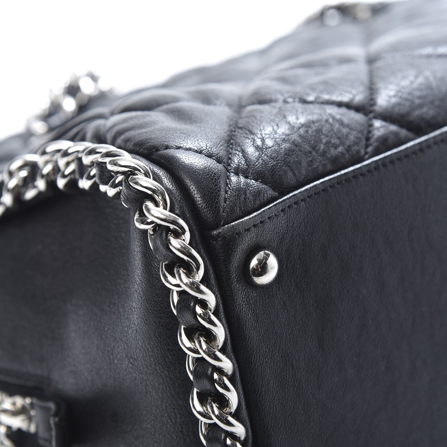 Chanel Calfskin Chain Around Bowler Black 9 of 16