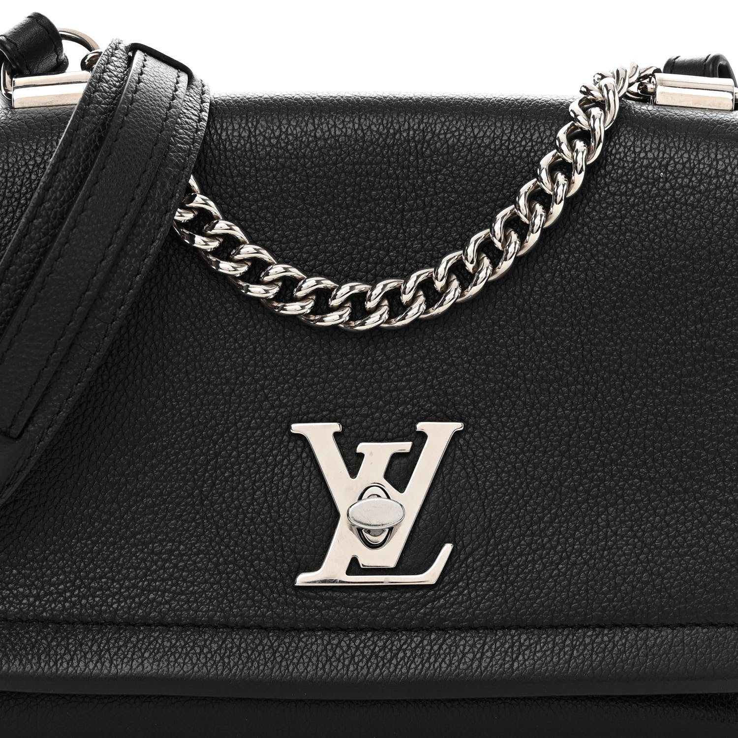 Louis Vuitton Calfskin Lockme II Chain Bag BB Black 7 of 10