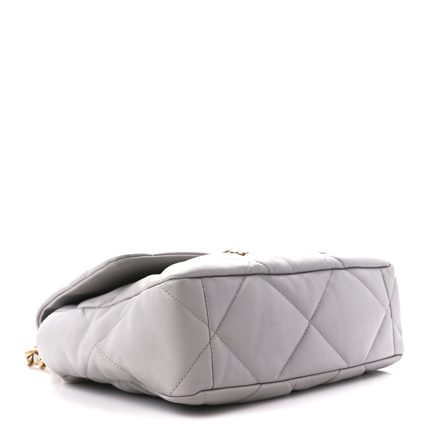 Goatskin Quilted Large Chanel 19 Flap Grey