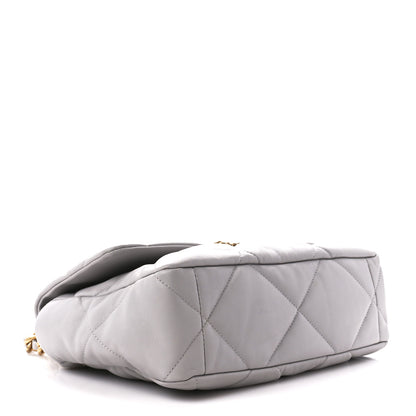 Chanel Goatskin Quilted Large Chanel 19 Flap Grey 4 of 10