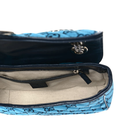 Gucci Monogram Multicolor Matelasse Diagonal Small GG Marmont Shoulder Bag Light Blue 4 of 8