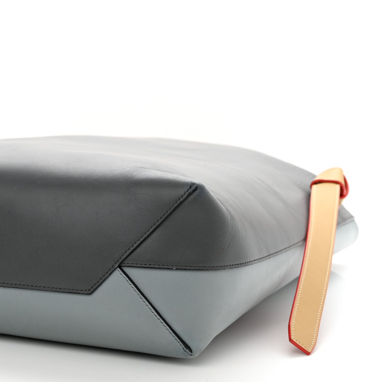 Shiny Smooth Calfskin Small Twisted Cabas Kohl Cloud