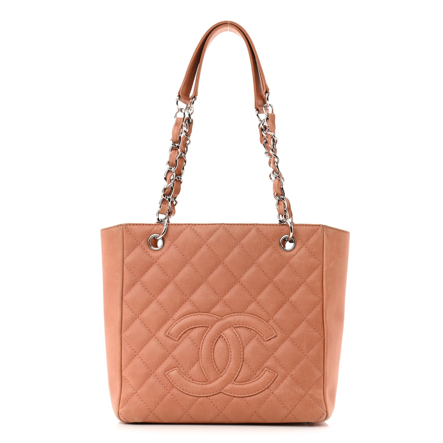 Caviar Quilted Petit Shopping Tote PST Light Red