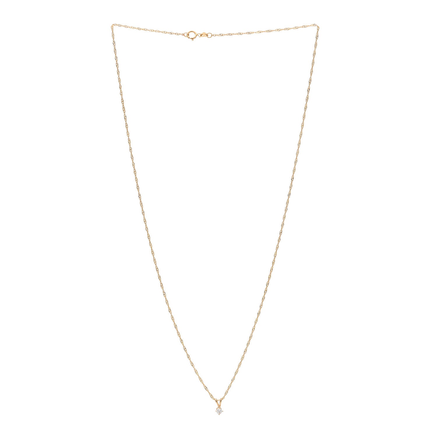 Parker & West by FASHIONPHILE 14K Yellow Gold Diamond .08ct Solitaire Pendant Necklace 3 of 5