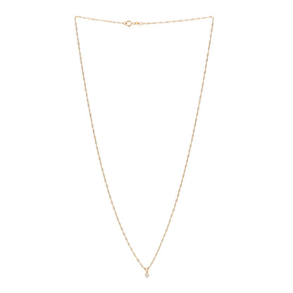 Parker & West by FASHIONPHILE 14K Yellow Gold Diamond .08ct Solitaire Pendant Necklace 3 of 5