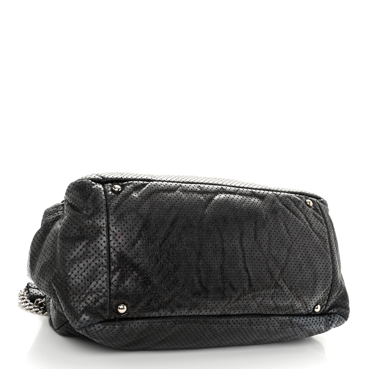 Chanel Calfskin Perforated Large Drill Accordion Flap Black 4 of 9