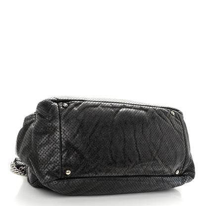 Chanel Calfskin Perforated Large Drill Accordion Flap Black 4 of 9