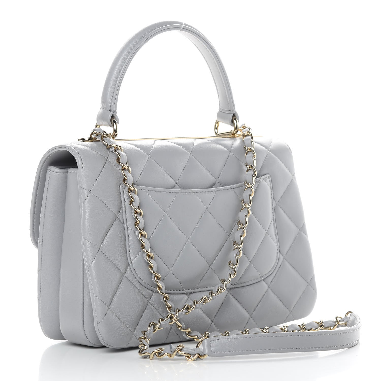 Chanel Lambskin Quilted Small Trendy CC Flap Dual Handle Bag Grey 3 of 11