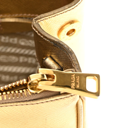 Prada Metallic Saffiano Small Galleria Double Zip Tote Platino 18 of 28