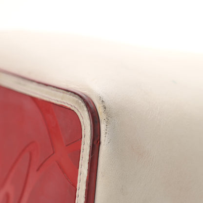 Christian Louboutin Calfskin PVC Love Spikes East West Cabata Tote Latte Multicolor 9 of 28