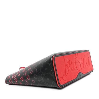 Christian Louboutin Perforated Calfskin Degrade Loubinthesky East West Cabata Tote Black Red 5 of 11