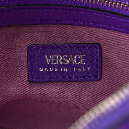 Versace Calfskin Small Repeat Zip Hobo Purple 6 of 8