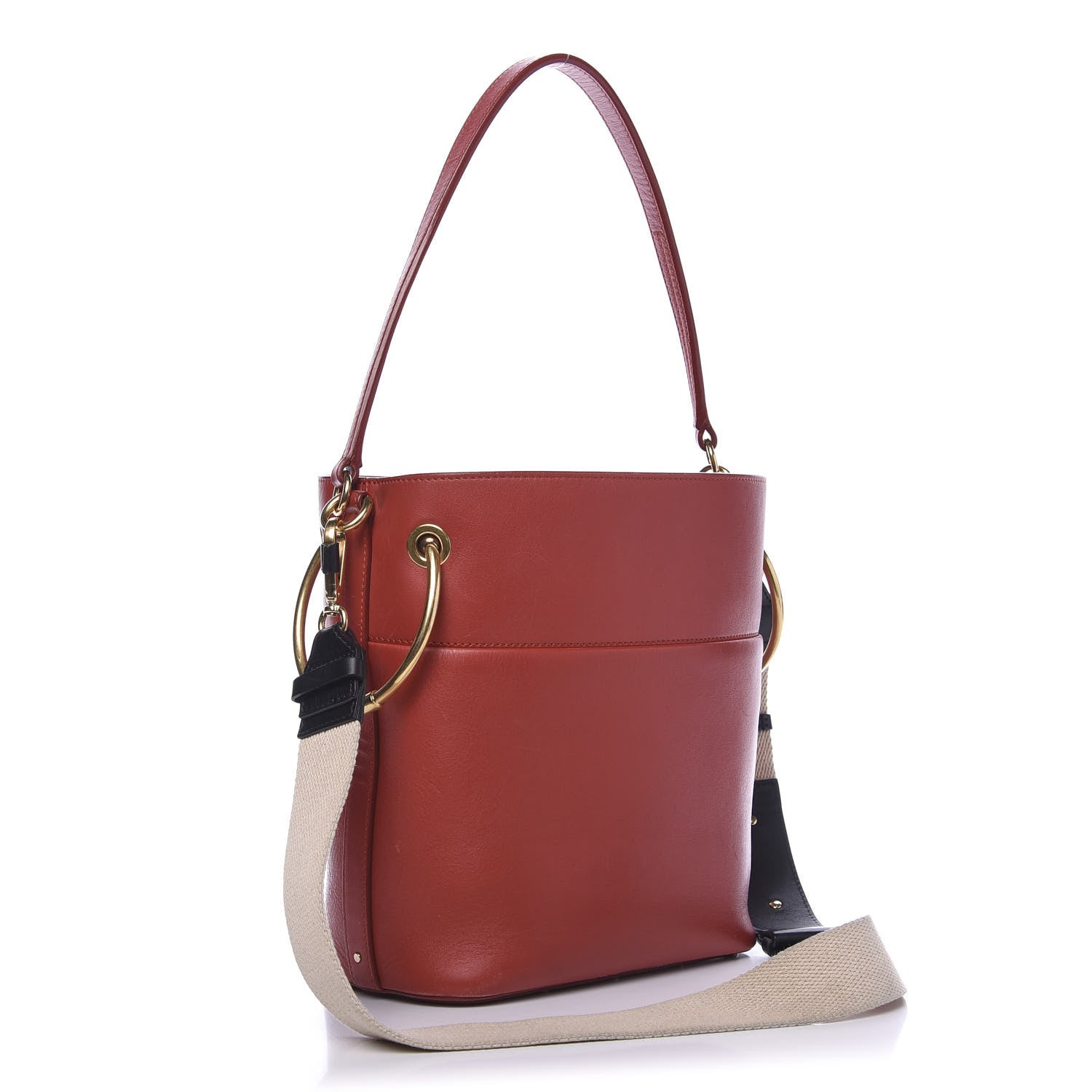 Chloe Smooth Calfskin Medium Roy Bucket Bag Earthy Red 4 of 11