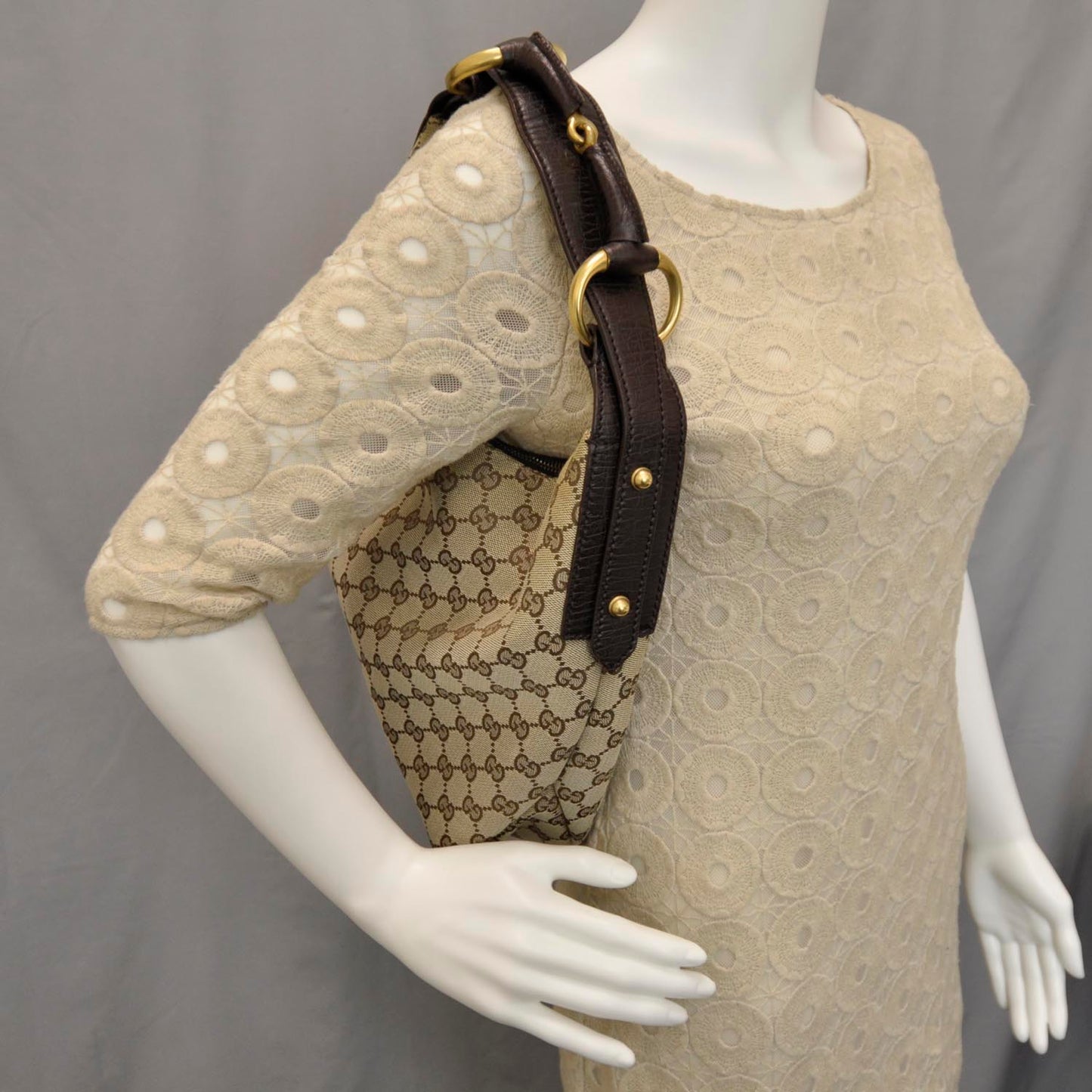Monogram Medium Horsebit Chain Hobo Ebony