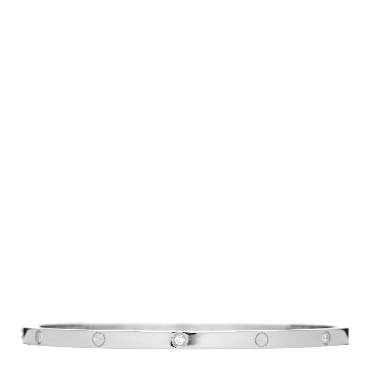 Cartier 18K White Gold 6 Diamond Small LOVE Bracelet 19 3 of 6