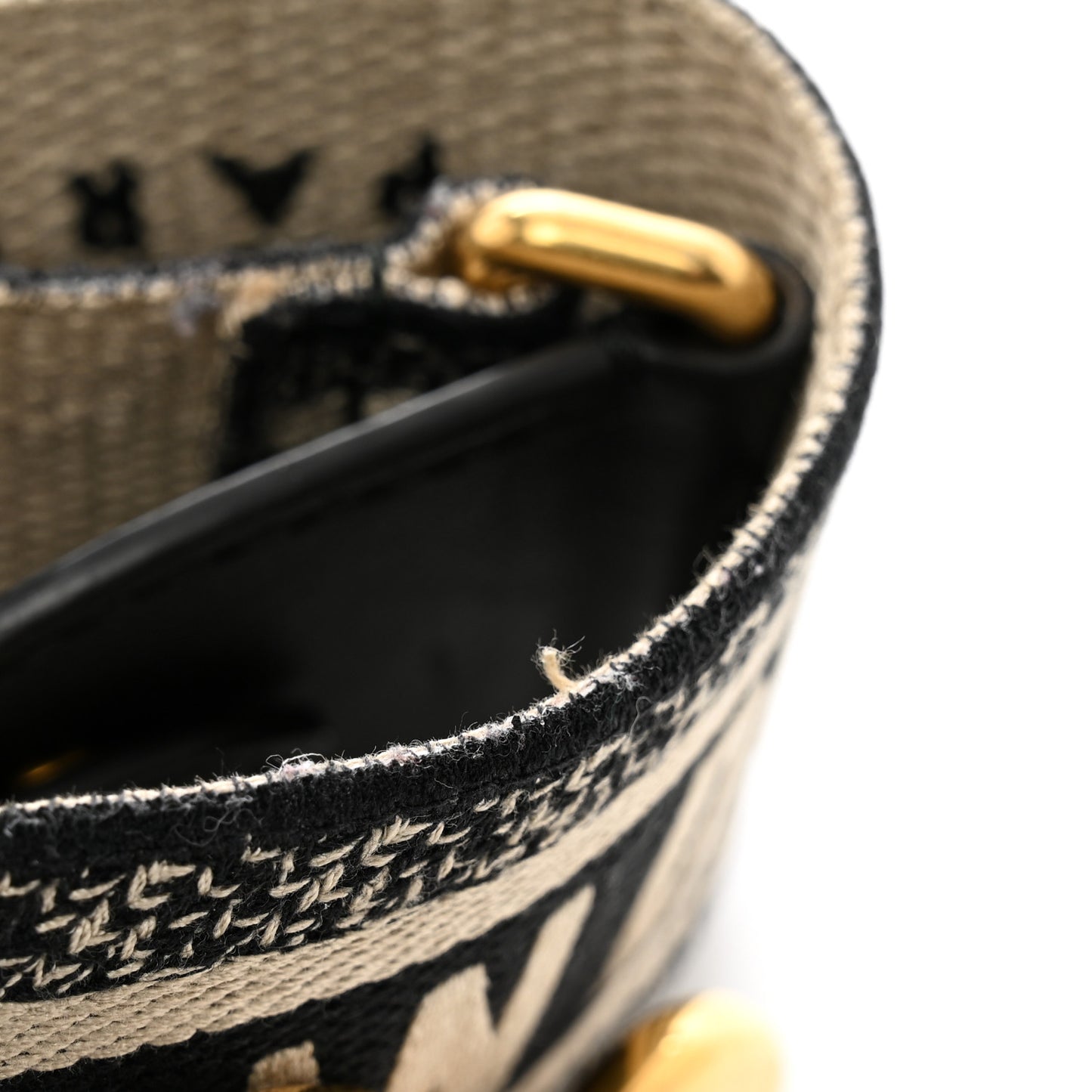 Canvas Embroidered Shoulder Strap Black