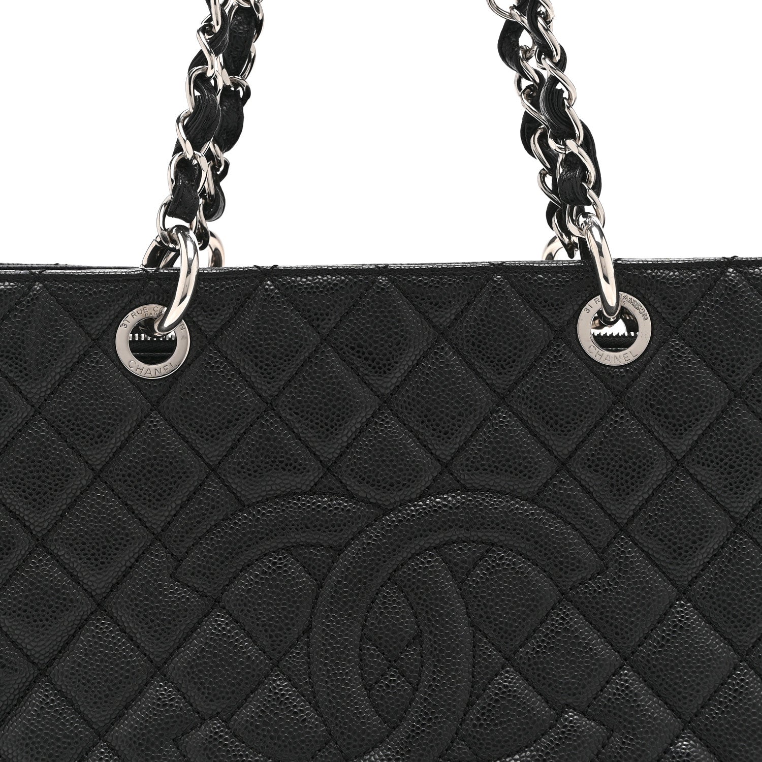 Chanel Caviar Quilted Grand Shopping Tote GST Black 8 of 10
