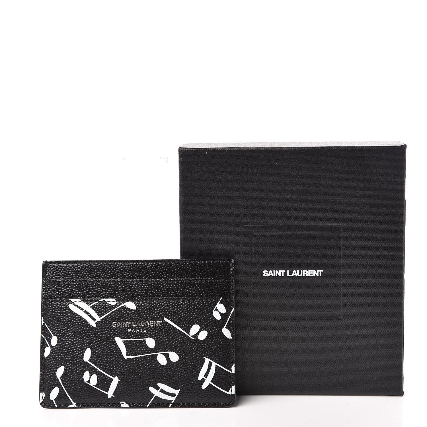 Saint Laurent Grain De Poudre Musical Notes Credit Card Case Black 8 of 8