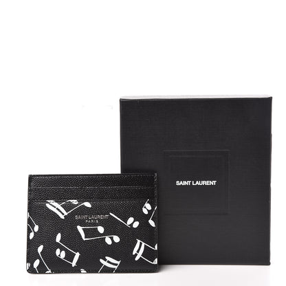 Saint Laurent Grain De Poudre Musical Notes Credit Card Case Black 8 of 8