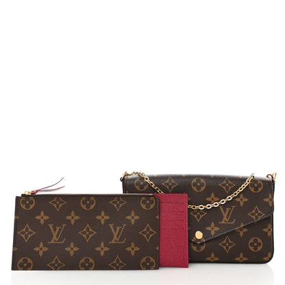Louis Vuitton Monogram Pochette Felicie Chain Wallet Fuchsia 3 of 11