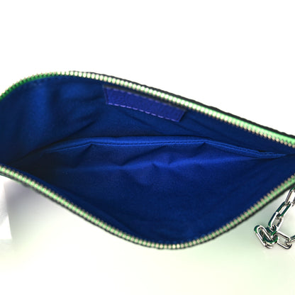 Louis Vuitton Taurillon Illusion Trio Pouch Bleu Vert 5 of 10