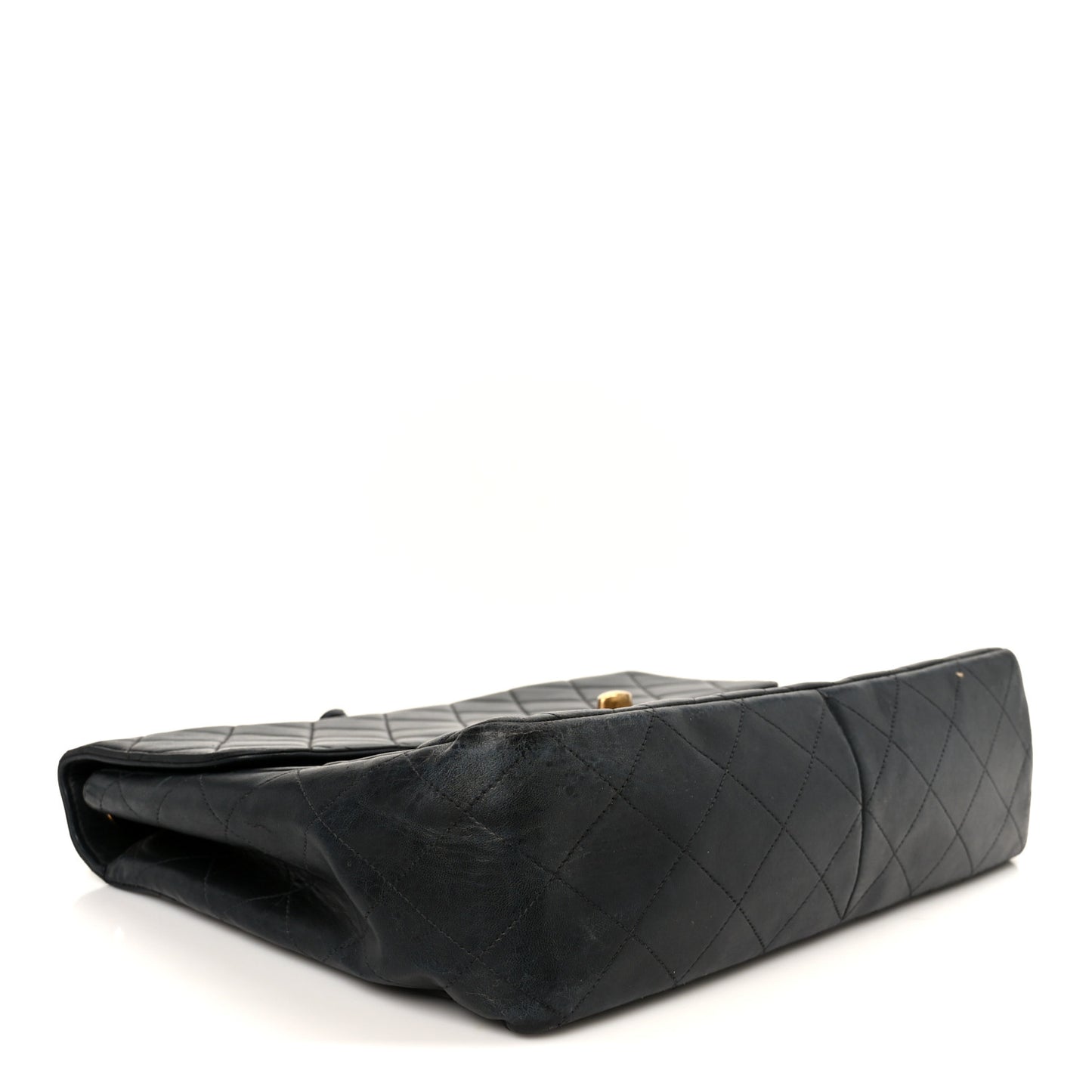 Lambskin Quilted XL Jumbo Single Flap Black