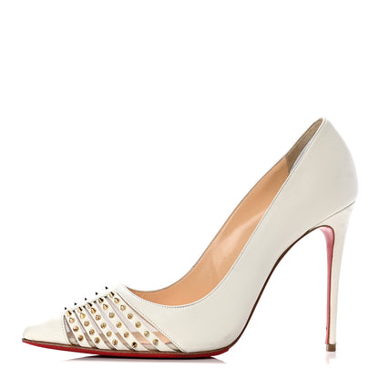Christian Louboutin Kid Bareta 100 Pumps 38.5 Neige Light Gold 1 of 11