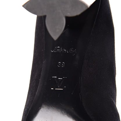 Louis Vuitton Suede Monogram Uniformes Cap Toe Chelsea 80mm Ankle Boots 39 Black 9 of 10