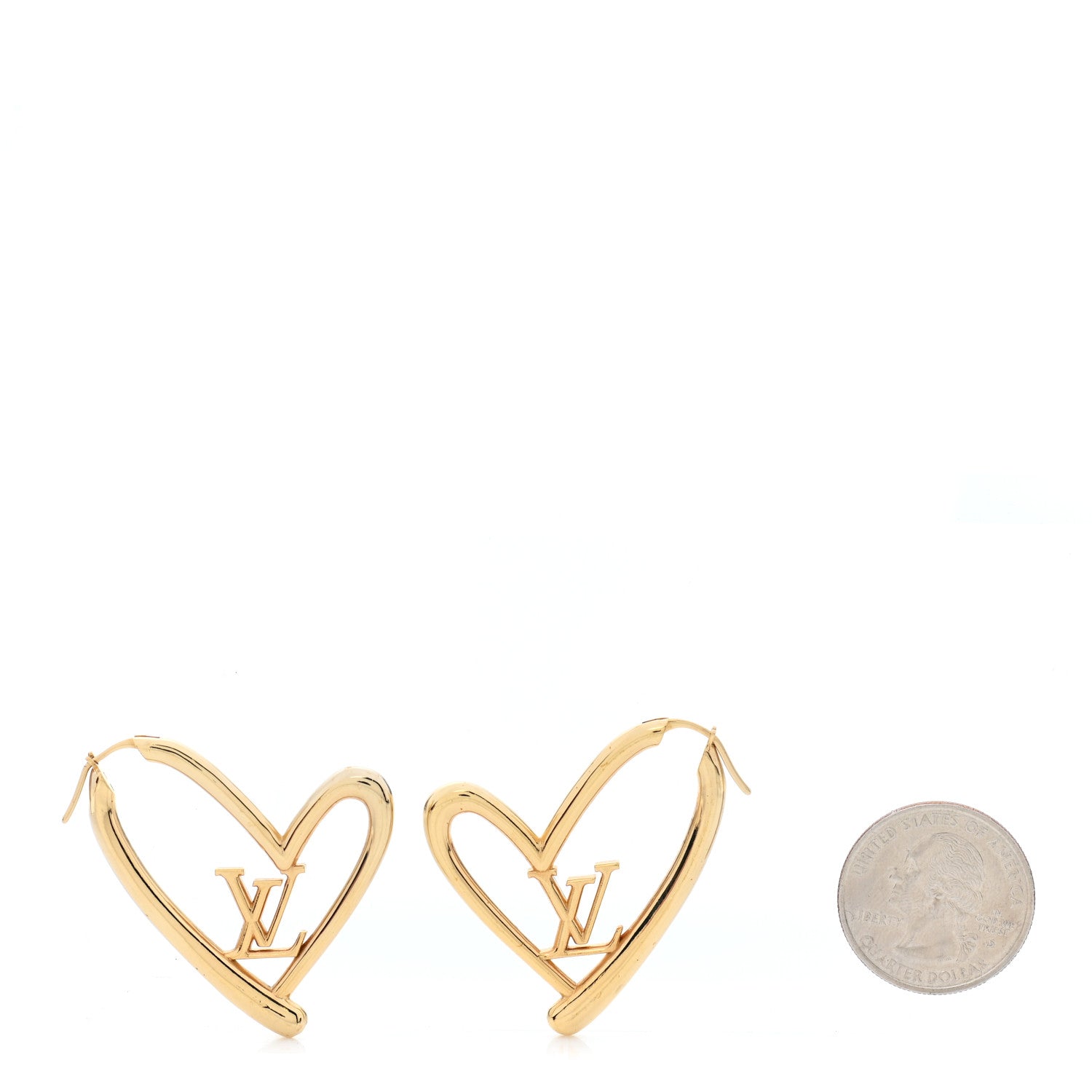 Louis Vuitton Metal Fall In Love Hoop Earrings GM Gold 2 of 5