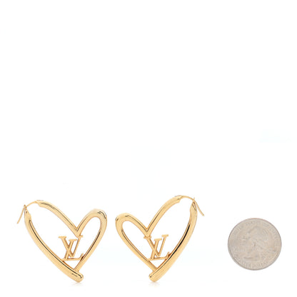 Louis Vuitton Metal Fall In Love Hoop Earrings GM Gold 2 of 5