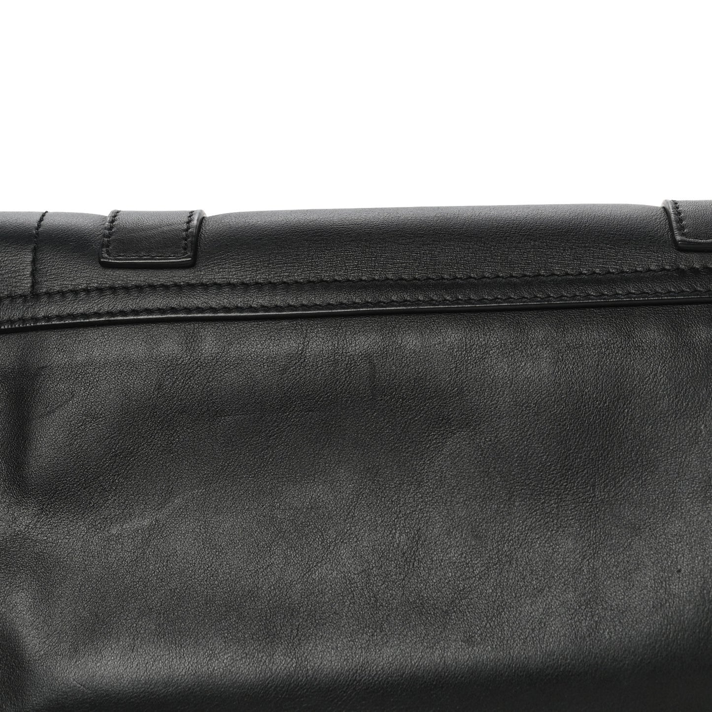 Triangle Print Calfskin PS1 Pochette Clutch Black White