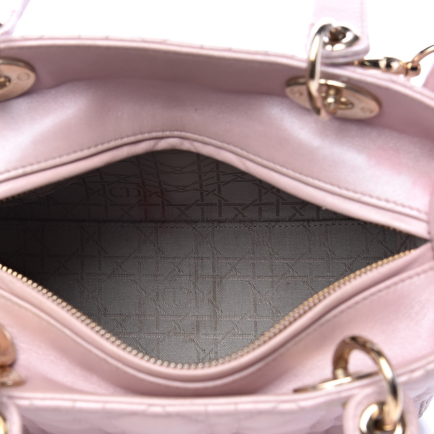 Christian Dior Pearly Lambskin Cannage Medium Lady Dior Lotus 5 of 20