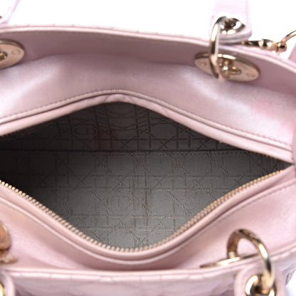 Christian Dior Pearly Lambskin Cannage Medium Lady Dior Lotus 5 of 20