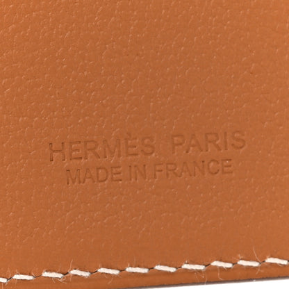 Hermes Swift Stitched Faubourg MagSafe Card Holder Gold Bleu De France Orange 4 of 6