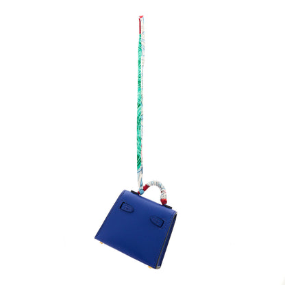 Hermes Tadelakt Mini Kelly Twilly Bag Charm Bleu Electrique 3 of 6