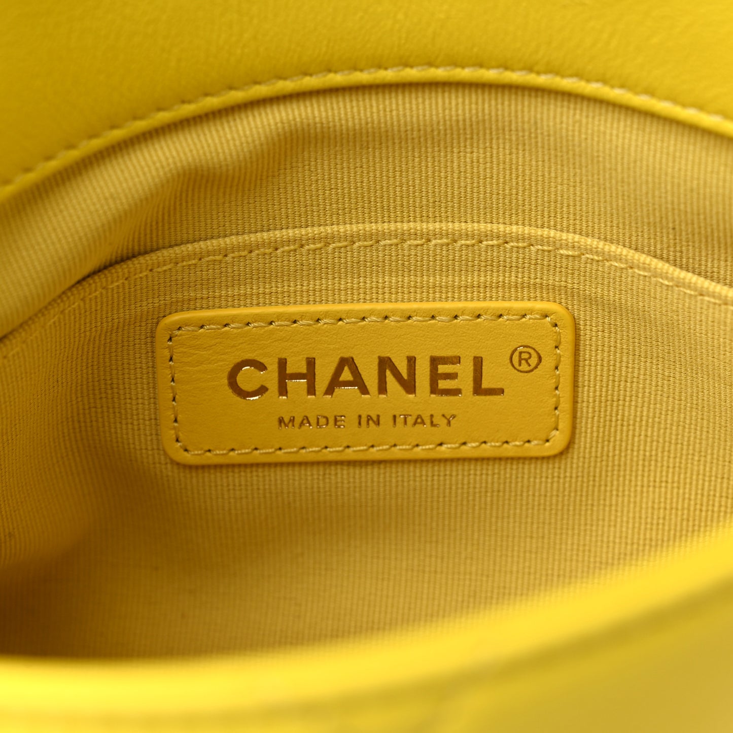 Lambskin Metal Quilted Mini Top Handle Square Flap Yellow