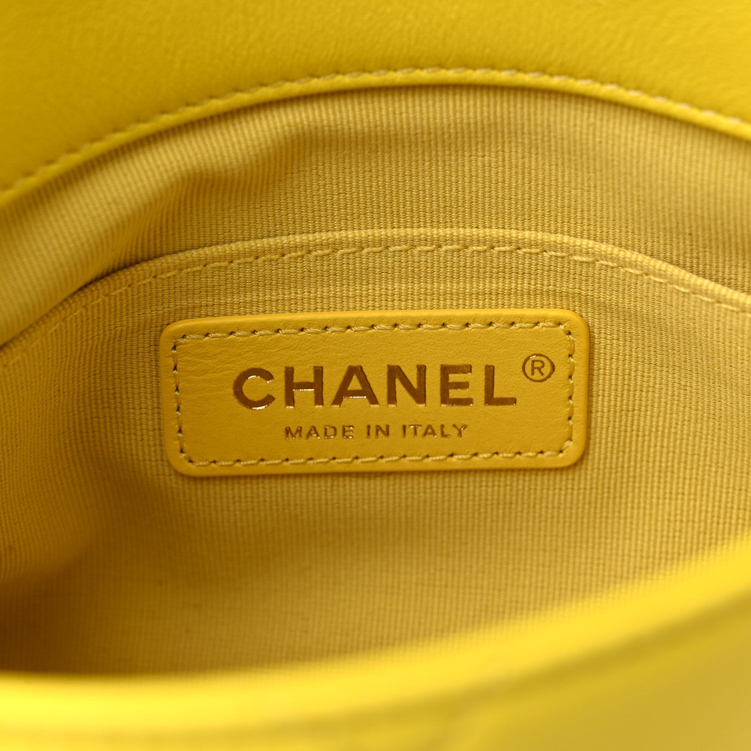 Chanel Lambskin Metal Quilted Mini Top Handle Square Flap Yellow 6 of 10