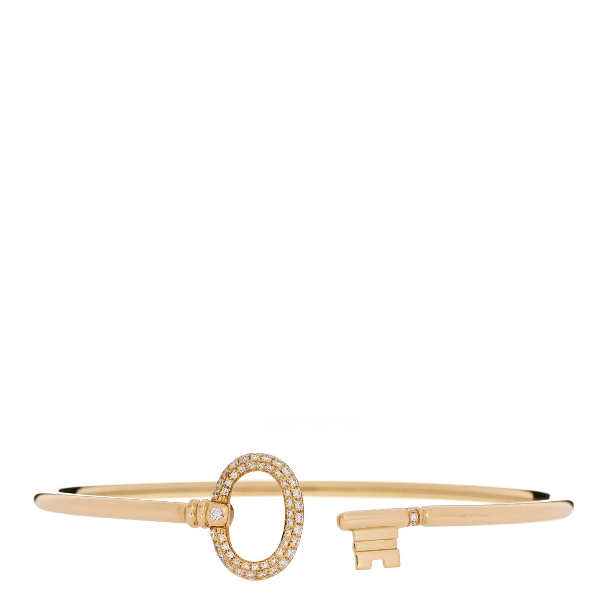 Tiffany 18K Yellow Gold Diamond Keys Wire Bracelet 1 of 4