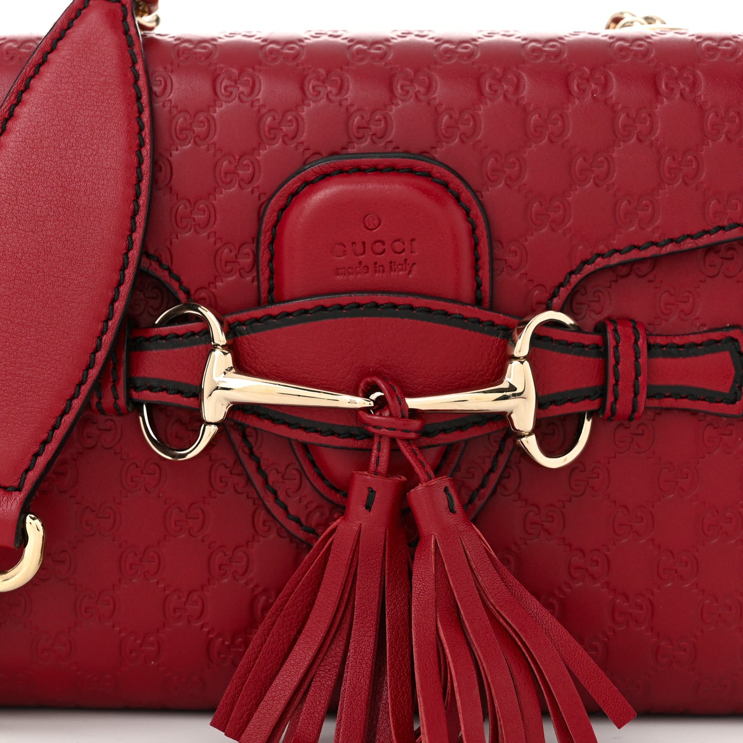 Soft Microguccissima Mini Emily Chain Shoulder Bag Rosso