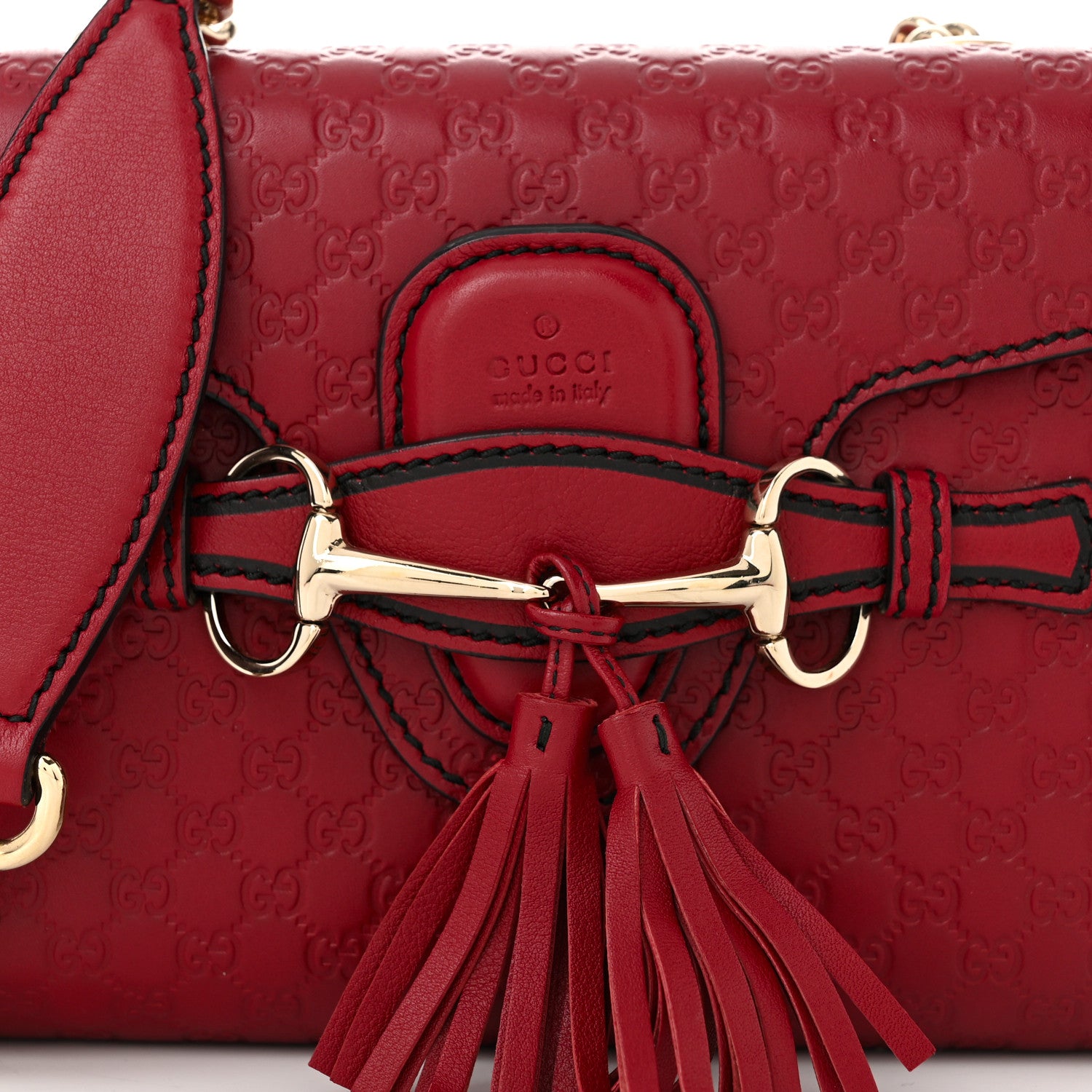 Gucci Soft Microguccissima Mini Emily Chain Shoulder Bag Rosso 8 of 10