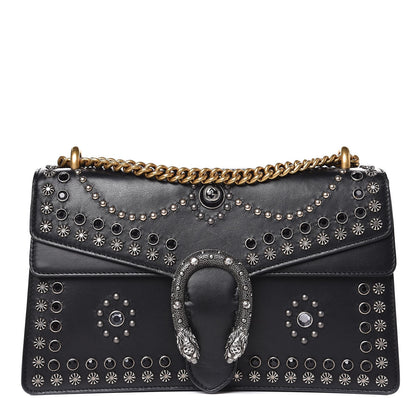 Gucci Calfskin Studded Small Dionysus Shoulder Bag Black 1 of 11