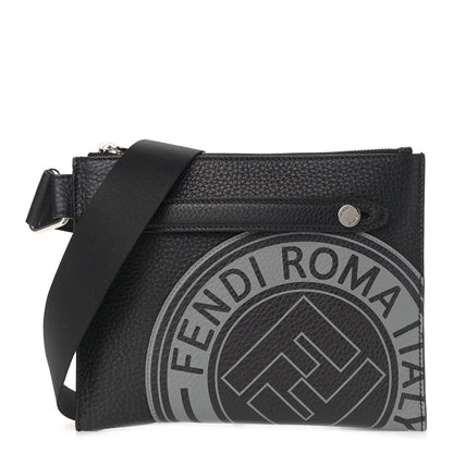 Fendi Cuoio Romano Selleria Fendi Stamp Patch Messenger Black Grigio 1 of 7