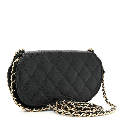 Chanel Caviar Quilted Chain Glasses Case Black 3 of 9