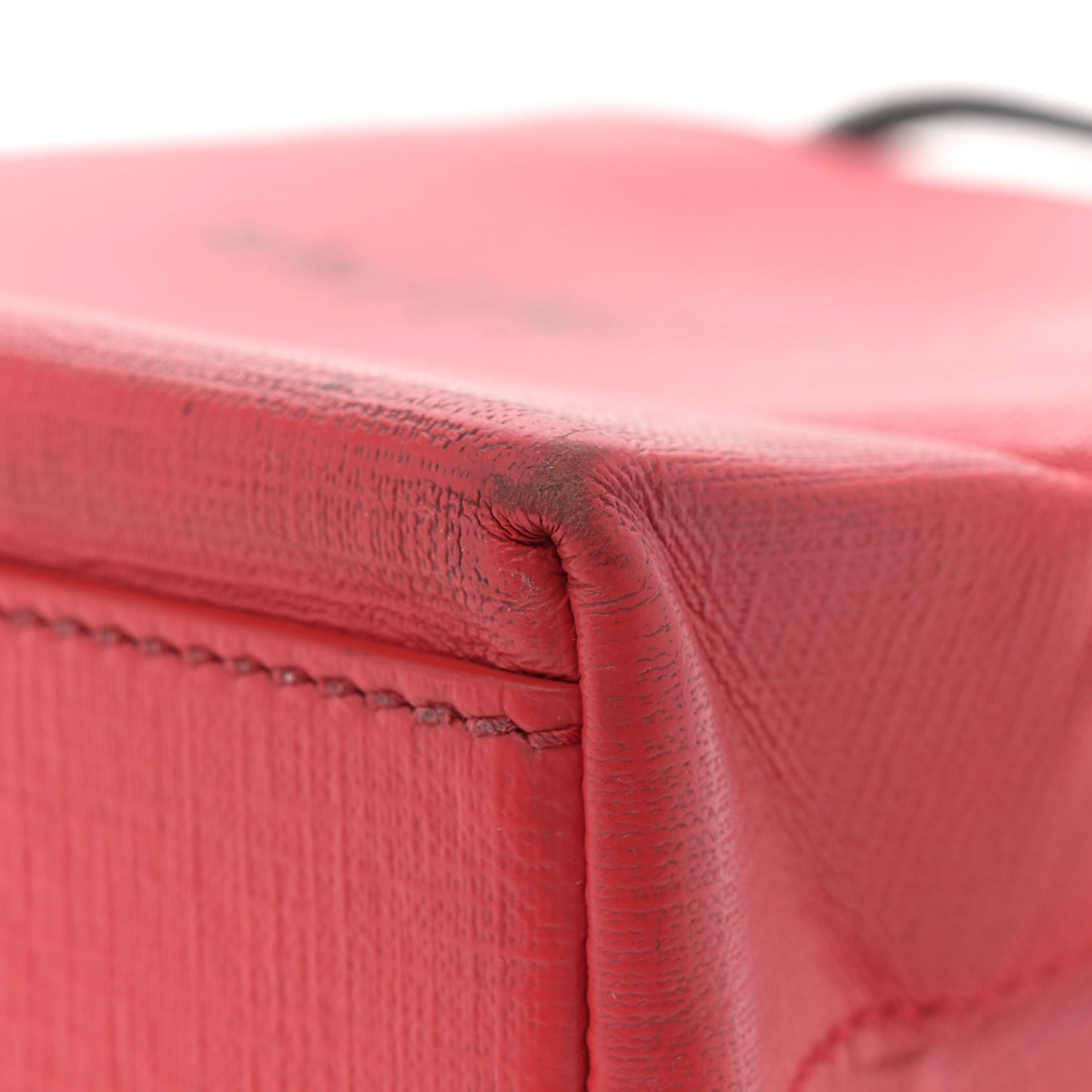Squared Calfskin Logo North South Shopper Tote XXS Red