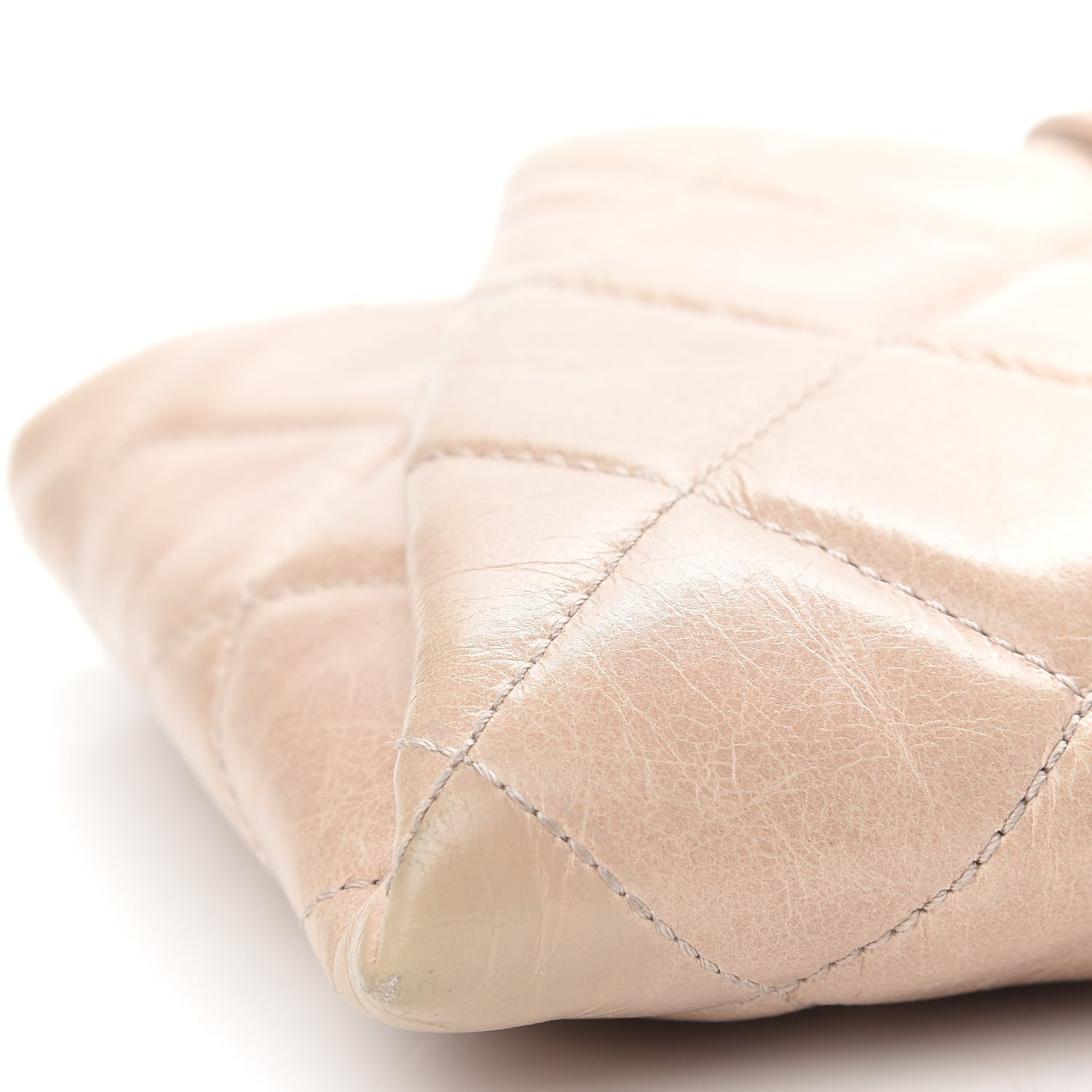 Chanel Glazed Calfskin Quilted Coco Pleats Chain Clutch Light Pink 7 of 10