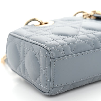 Christian Dior CHRISTIAN DIOR Lambskin Cannage Micro Lady D-Joy Cloud Blue 8 of 11