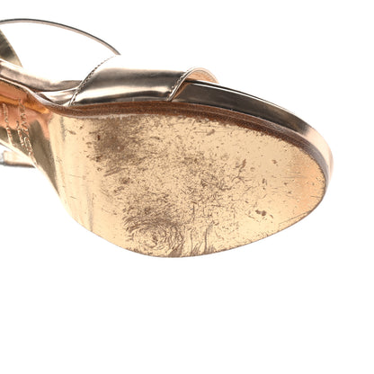 Jimmy Choo Metallic Mirror Calfskin Glitter Buzz 120 Sandals 39 Gold 9 of 12