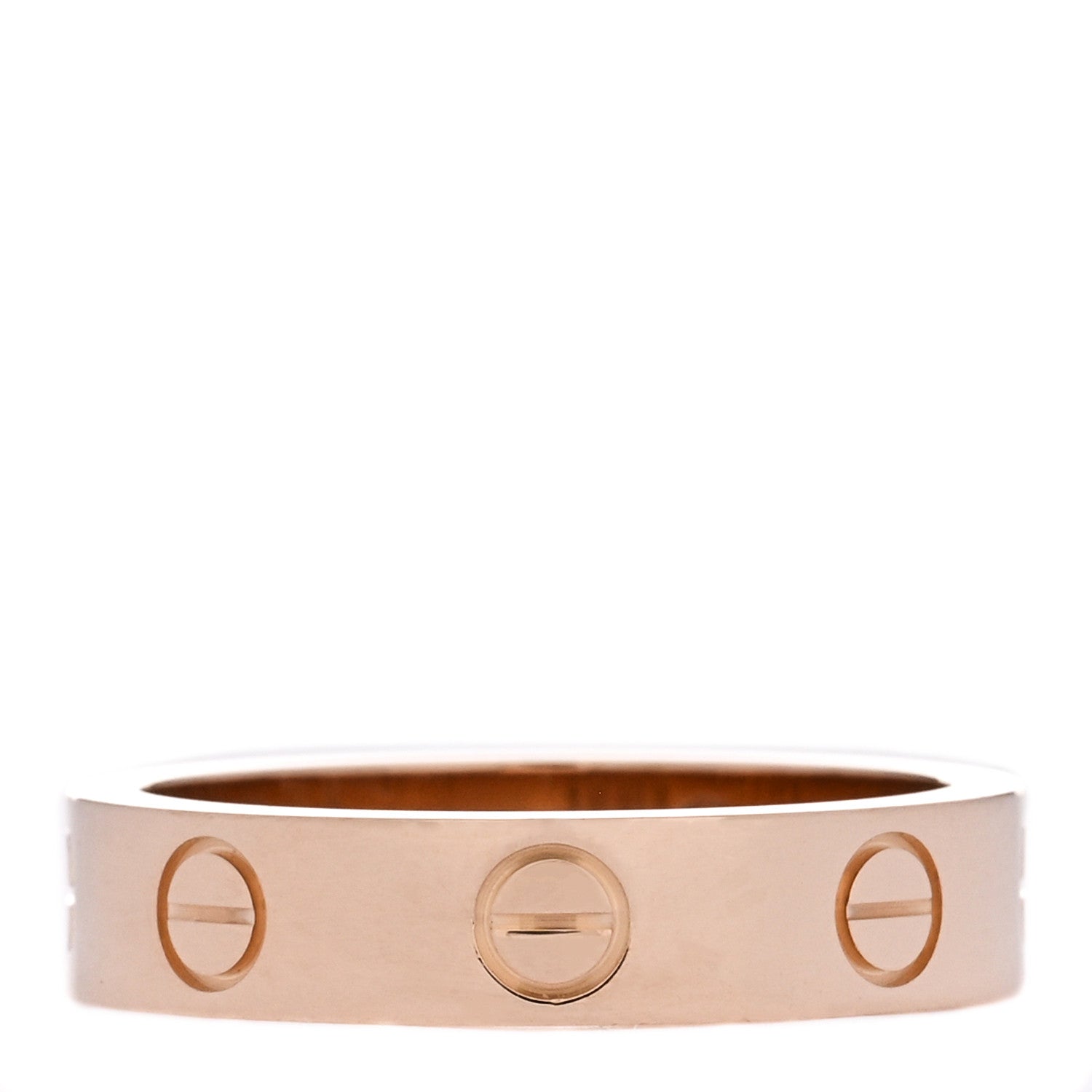 Cartier 18K Pink Gold Diamond 4mm LOVE Wedding Band Ring 48 4.5 3 of 5